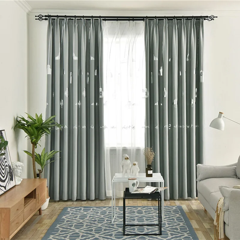 Черно-белая электрическая лампа в скандинавском стиле занавески для гостиной с