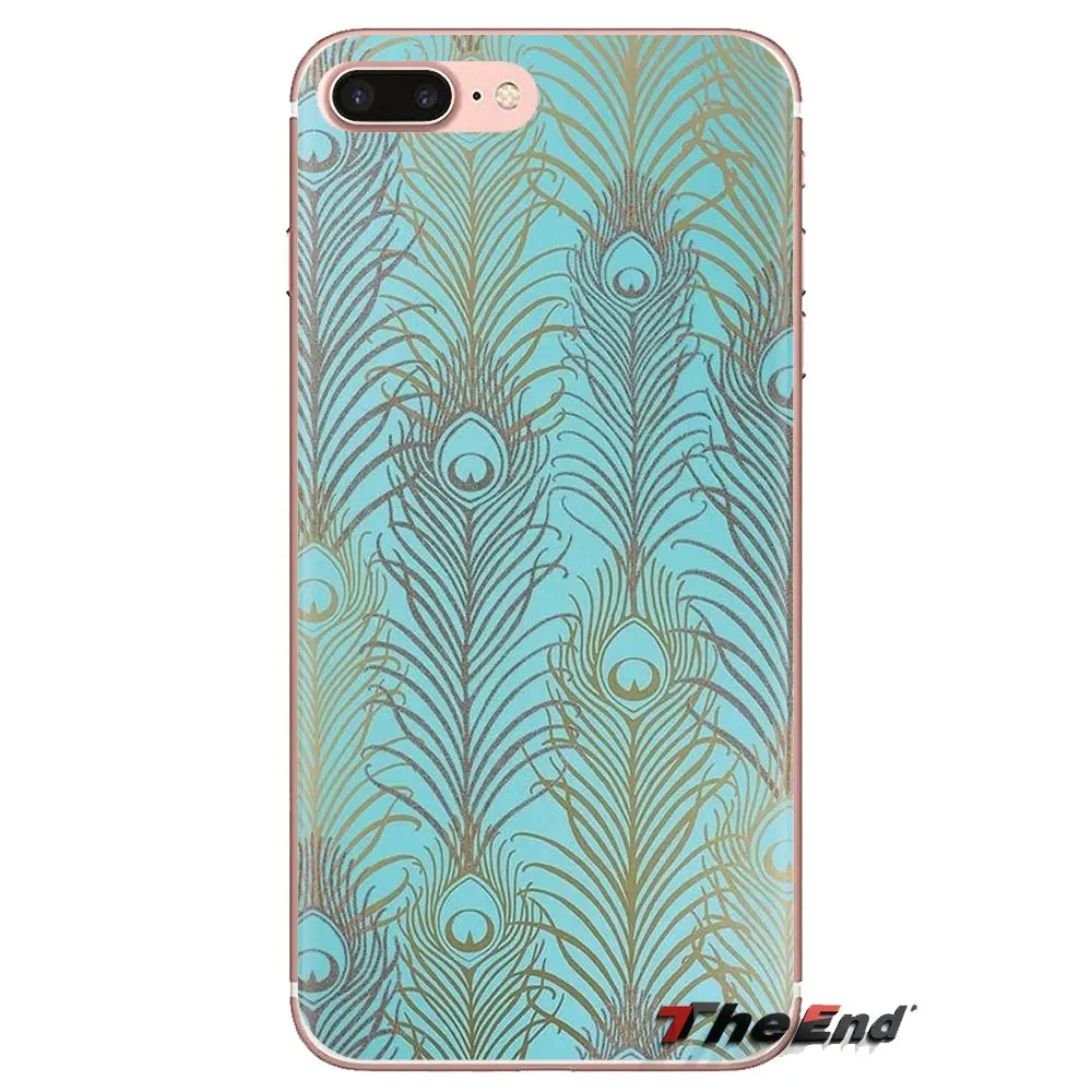 Красочные павлиньи перья печати для iPhone XS Max XR X 4 4S 5 5S 5C SE 6 6S 7 8 плюс samsung Galaxy J1 J3 J5 J7 A3