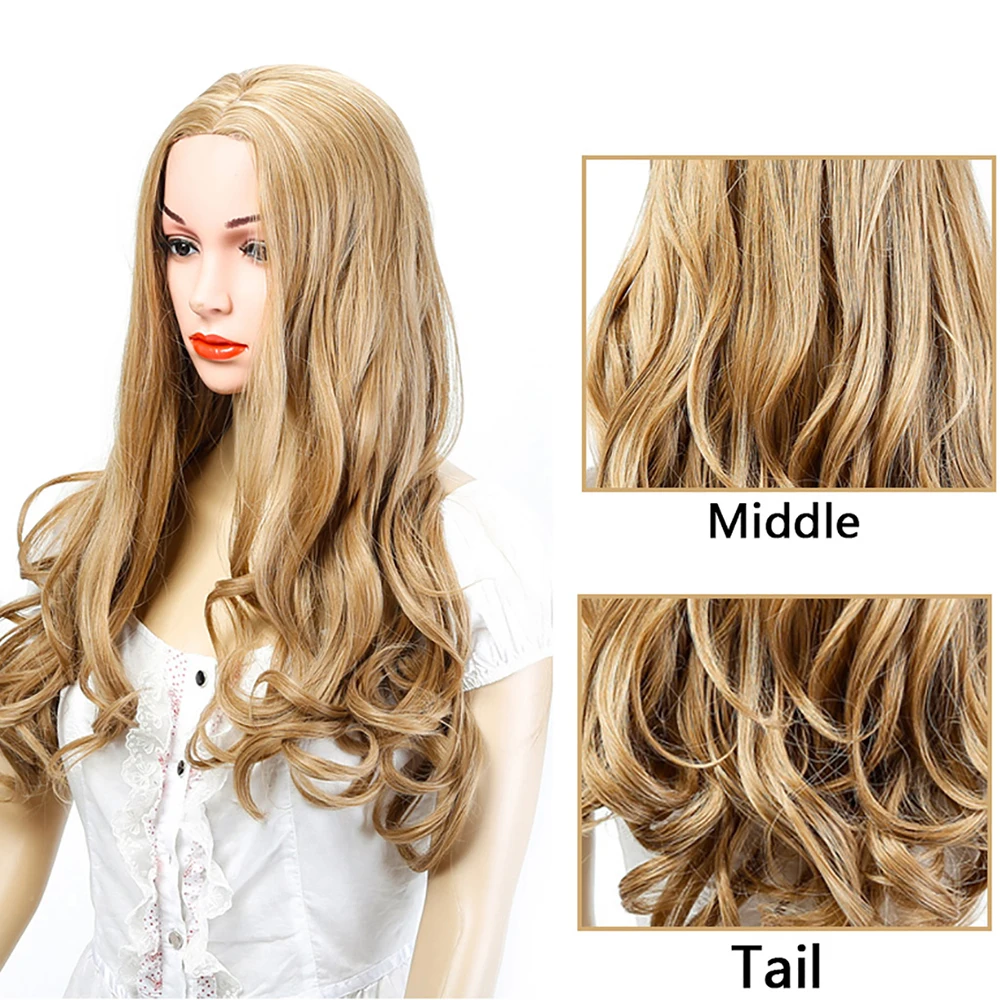 XAUGNUANG блонд черный коричневый цвет длинные вьющиеся волосы парики для женщин