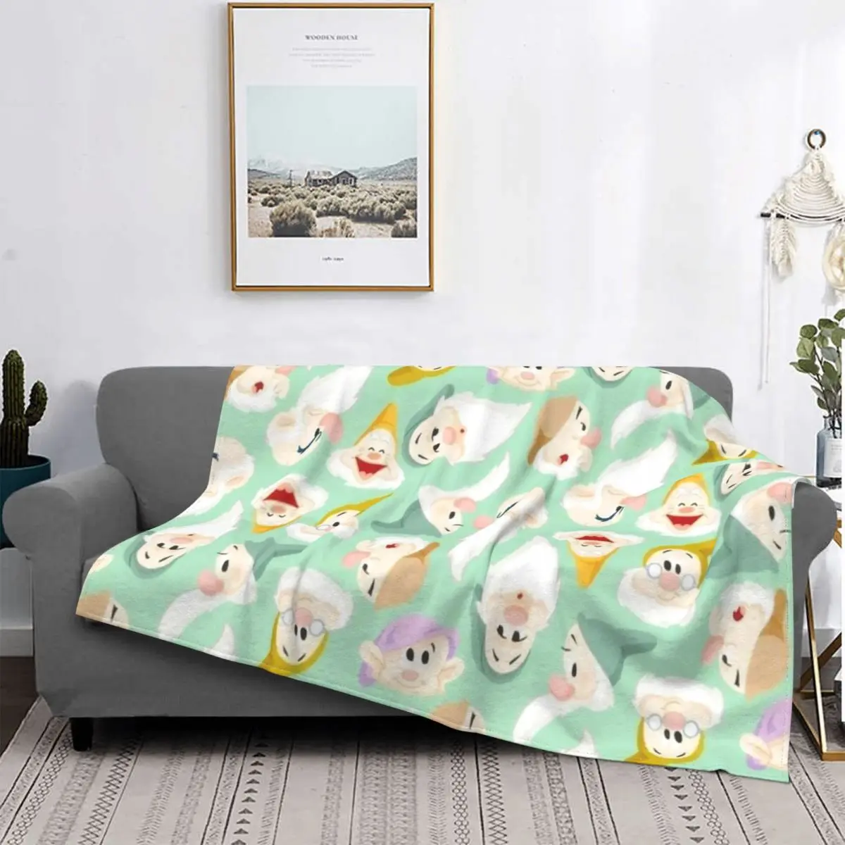 

Manta con estampado de siete enanitos, colcha a cuadros para cama, toalla de playa, manta de verano, toalla de playa de lujo