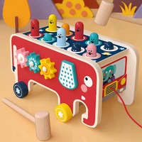 children wooden educational toy beat gopher game hamster percussion stool hammer toy hammer toys with mallets kids gifts