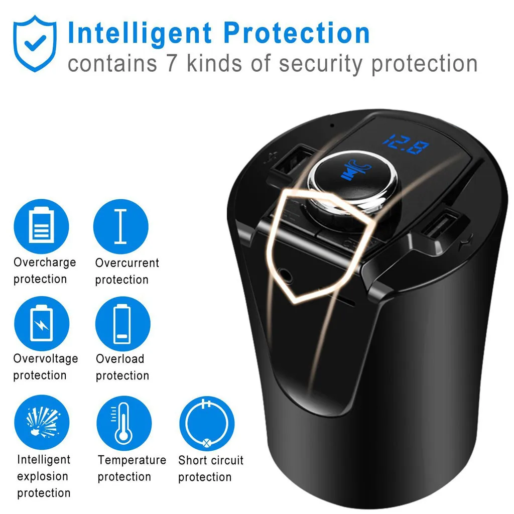 Bluetooth автомобильный fm передатчик беспроводной AUX аудио приемник радио адаптер