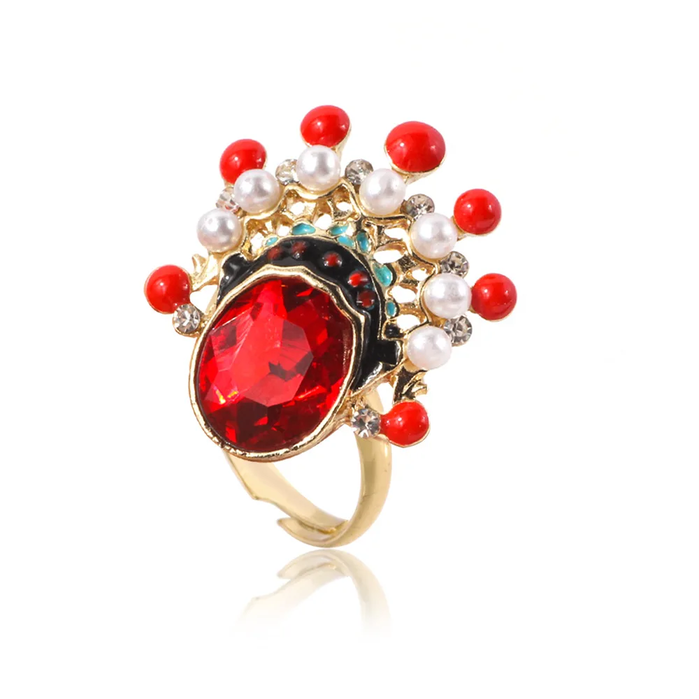 Винтажное жемчужное кольцо для женщин с жемчугом в стиле пекинской оперы