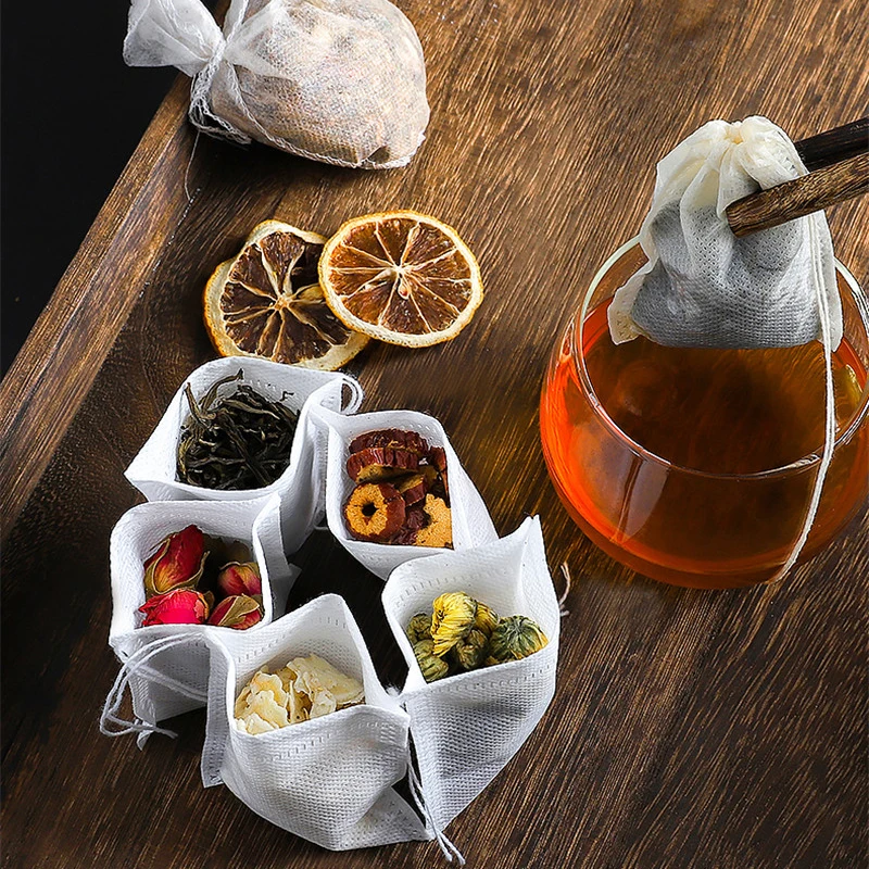 100 шт./лот чайные пакеты пустой мешочек на шнурке 5 5*7 см герметичный фильтр