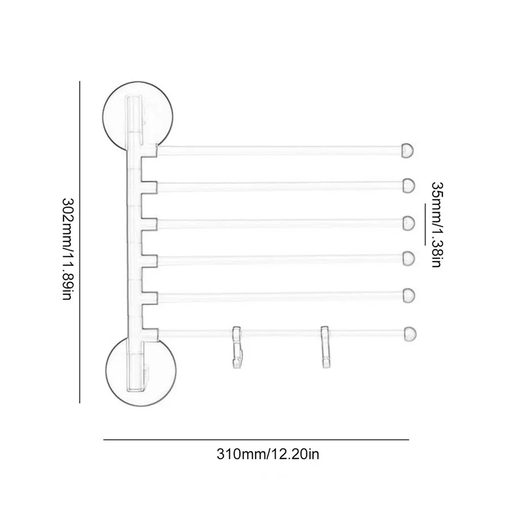 

Punch-free Multi-purpose Rotating Towel Rack Movable Bathroom Toilet Wall Hanging Towel Bar Durable Rack