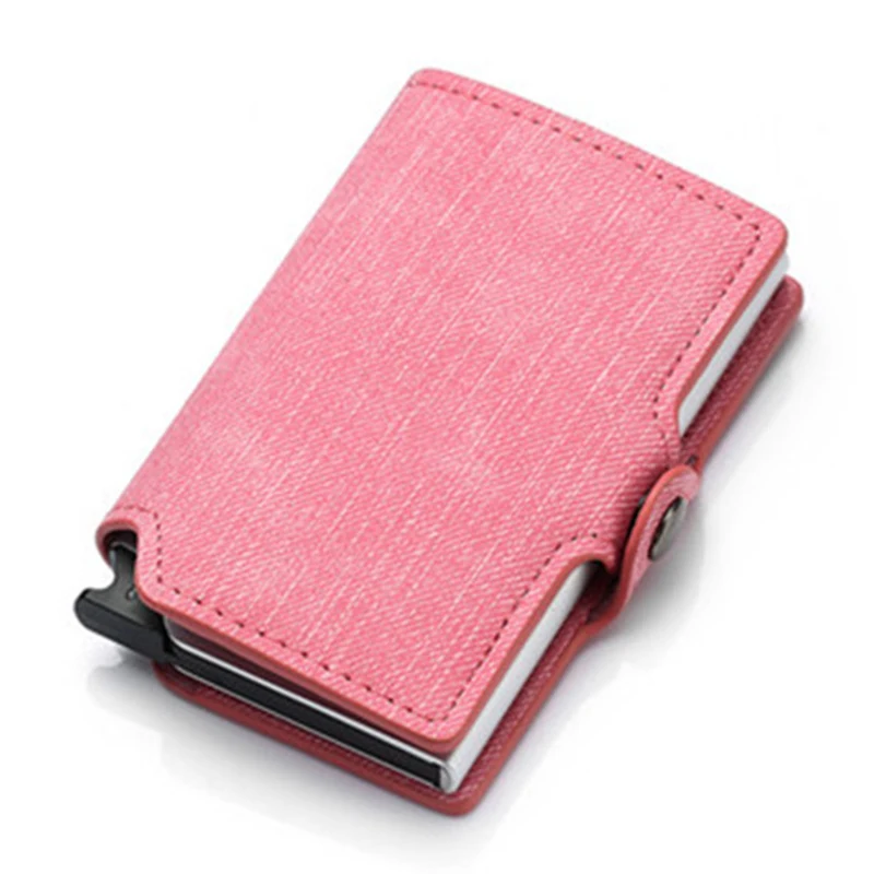 

BISI GORO 2020 New Card Holders Wallet Women Brand Leather Mini Slim Wallet Money Bag Metal RFID Women Thin Small Smart Wallet