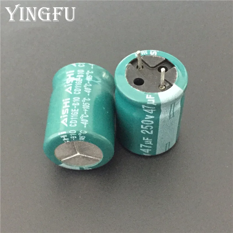20 шт. 47 мкФ 250 В Aishi CD11GE серии 16x20 мм длительный срок службы 250V47uF алюминиевый