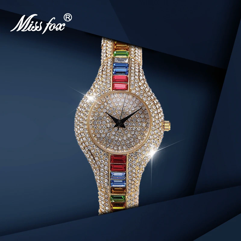MISSFOX Women Watch Small Sphere Gold Bracelet Elegant Rainbow Popular Ladies Dresses Watches For Woman bijoux Luxury Gift 2020