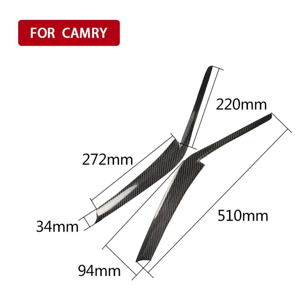 

Carbon Fiber Headlight Eyelids Headlamp Eyebrows Trim Decorative Stickers for TOYOTA Camry 2018-2019 Car Exterior Accessories
