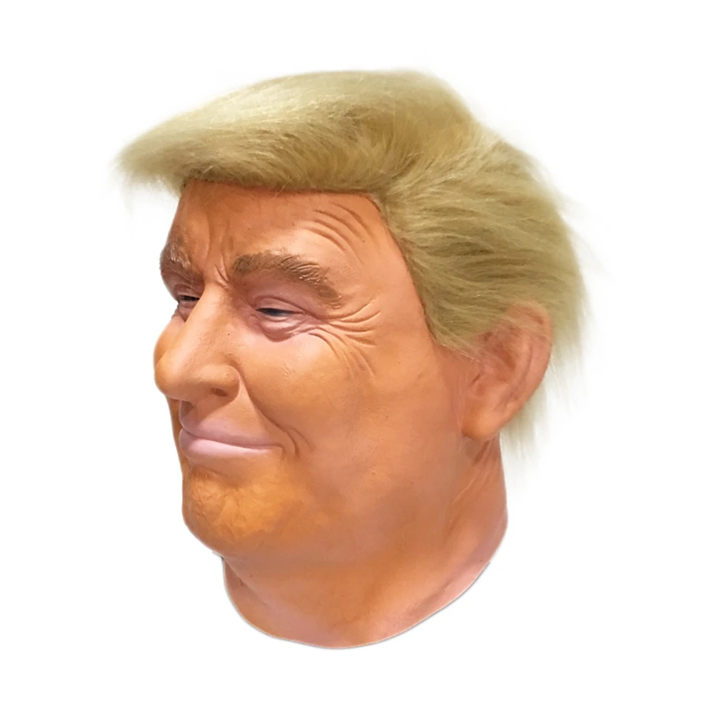 

Realistic Celebrity Halloween Deluxe President Latex Full Head Donald Trump Mask with Hair