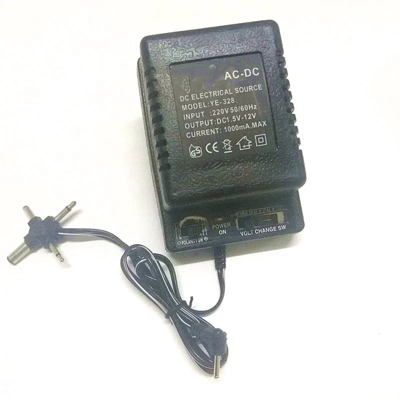 AC 220V IN выход 1 5 V 3V 4 6V 7 9V 12V 1A Регулируемый адаптер питания трансформатор