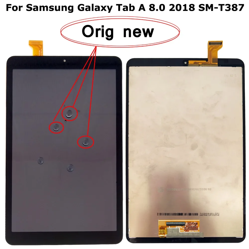 

Shyueda IPS оригинальные новые 8 "для Samsung Galaxy Tab A 8,0 2018 SM-T387 T387 цифровой преобразователь для ЖК-экрана в сборе запасная часть + Бесплатные инструмен...