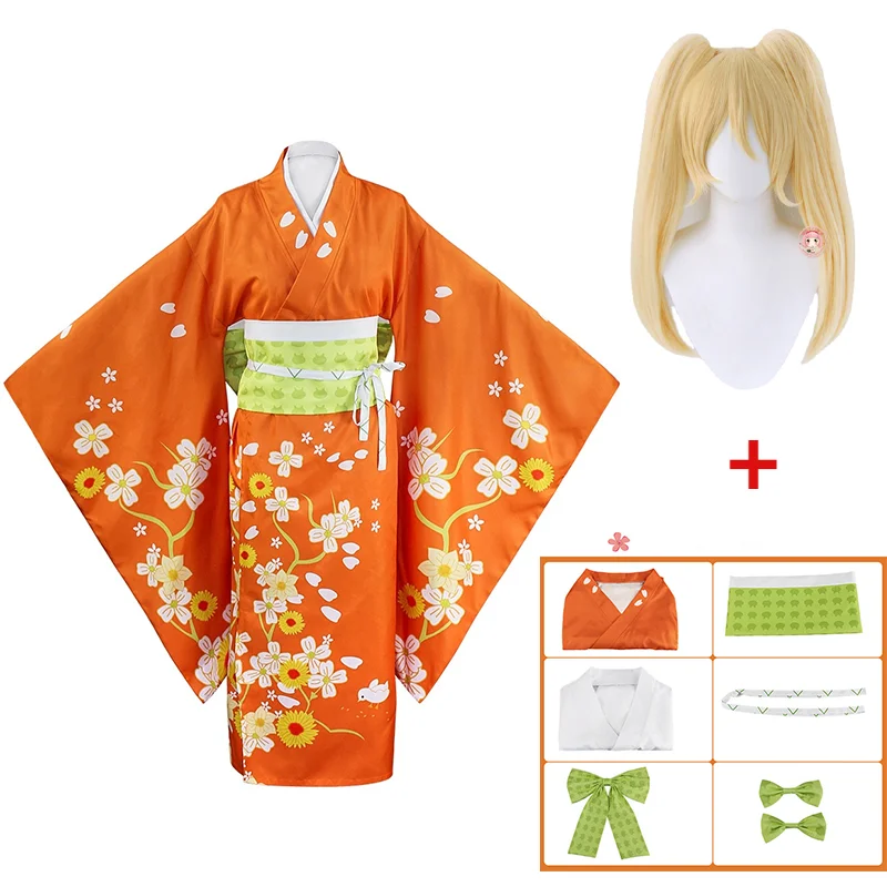 

Аниме Супер данганронпа 2 Hiyoko Saionji Кимоно костюмы косплей взрослые женские оранжевые платья Zentai Одежда для Хэллоуина костум