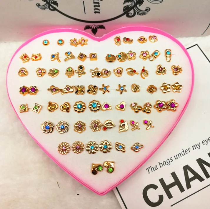 1 Pair Randomly Серьги-гвоздики с кристаллами из горного хрусталя, серебряные серьги-гвоздики, подвески с узором, Золотые серьги для женщин, ювелирные изделия с жемчугом, 1 пара/6 пар - Окраска металла: 1 Pair Randomly