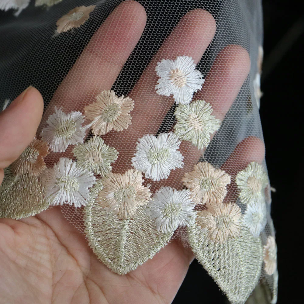 1 ярд вышивка цветок сливы кружевная отделка патчи для одежды цветочные