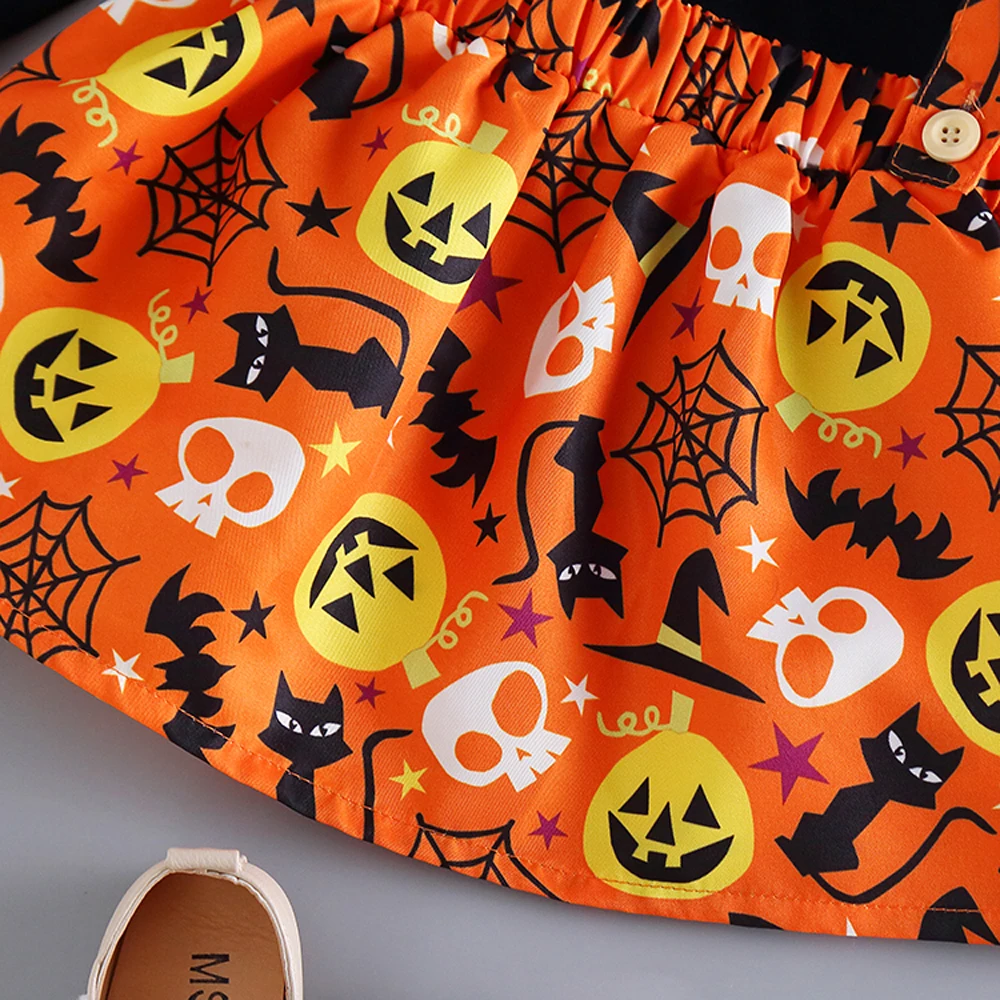 От 0 до 5 лет комплекты одежды для маленьких девочек на Хэллоуин футболка с