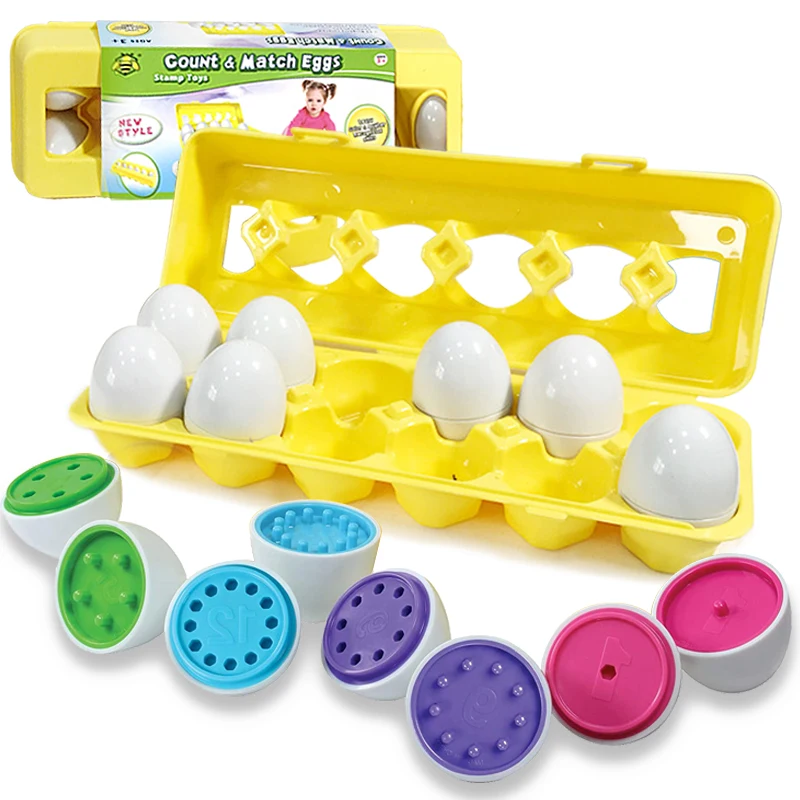 

12Pcs Match Egg Set Smart Eggs Screws 3D Puzzle Game Color Shape Matching Game Preschool Educational Toys For Kid Gift Toy