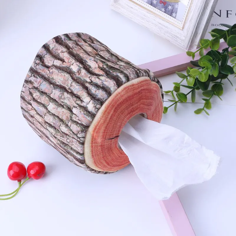 Imitation Tree Bark Tissue Box Napkin Holder Case Paper Towel Cover Short Plush Dispenser Home Kitchen Decor Accessory | Дом и сад