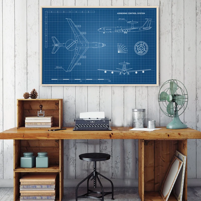 

Military Aircraft Outline Blueprint Posters and Prints Wall Picture Aviation Artwork Gift Idea Canvas Painting Home Art Decor