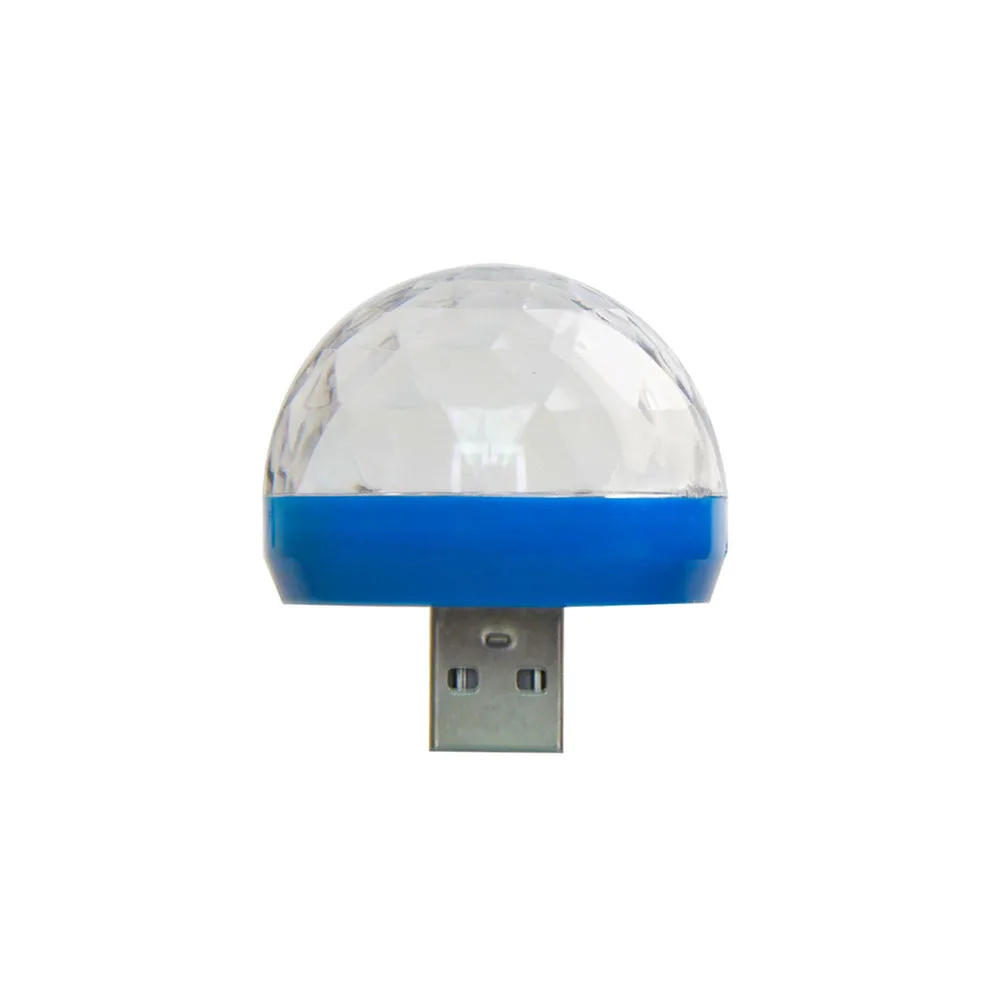 Волшебный шарик Usb Свет Мини диско сценический эффект лампа контроль звука RGB портативный проектор USB хрустальная лампа для мобильного телефона - Цвет: Синий