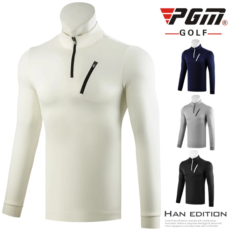 Мужские рубашки для гольфа Pgm футболка с длинными рукавами на молнии дышащие топы