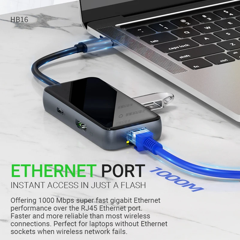 hoco USB C хаб Type на 3.0 4K HDMI Ethernet RJ45 PD2.0 67W алюминиевый адаптер сплиттер 5Gbps передача