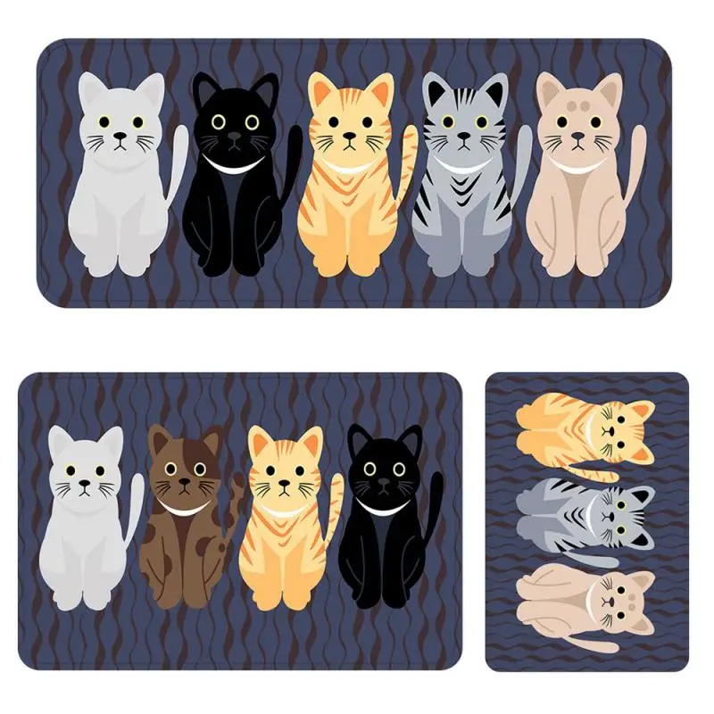 Кошачья семейная дверь кухни коврик для ванной фланелевый водопоглощающий