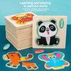 Деревянная головоломка Монтессори 0,03 для маленьких детей, океанское животное, движение, динозавр, головоломка, игрушка, интерактивные обучающие игрушки для детей