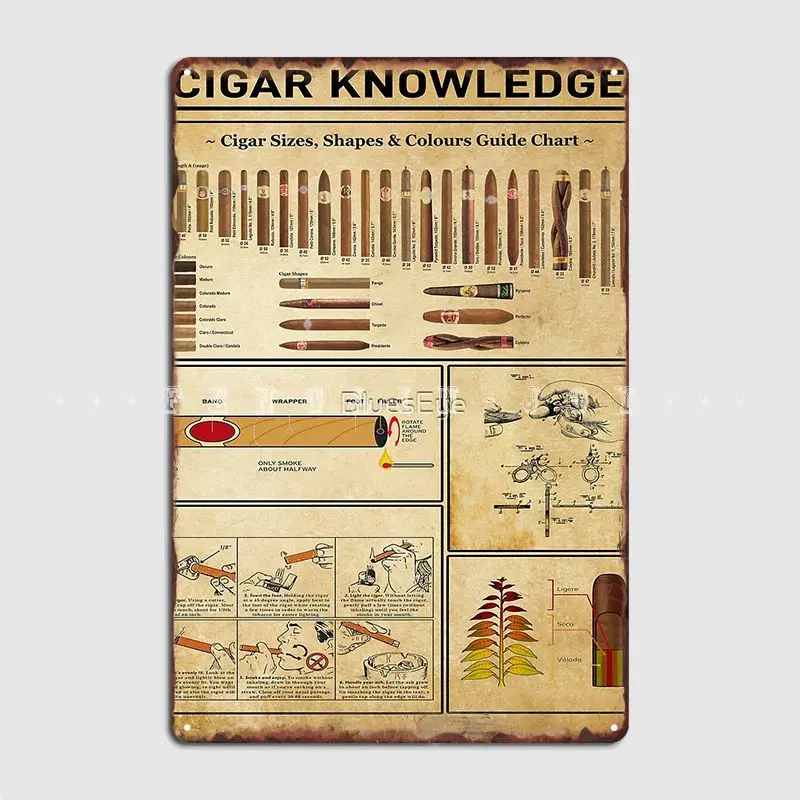 

Знание сигар, плакат для любителей сигар, металлическая табличка для клуба, бара, забавные таблички, жестяная вывеска для клуба