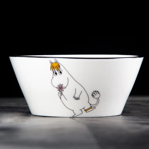 P 1PCS Скандинавский стиль Moomin 8 дюймов стейк керамическая тарелка рисовая чаша ложка Amy Shili мультфильм керамическая детская посуда - Цвет: P 1PCS