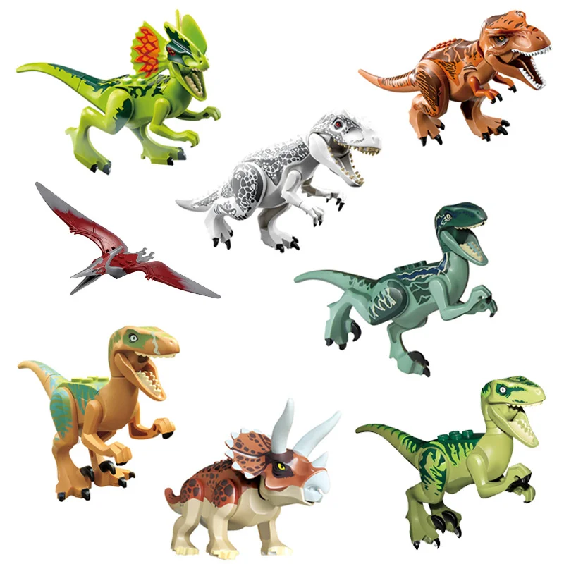 

6-8pcs/set Dinosaurs World Dinosaurs Figures Tyrannosaurus Dinosaurios Classic Building Blocks Compatible Toys Gift For Kids