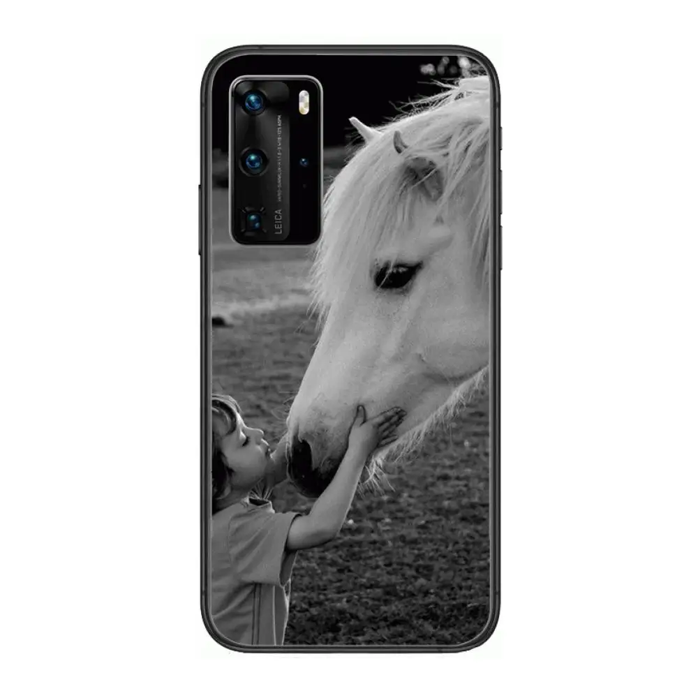 

Horse animal painting Phone Case For Huawei P 40 30 20 10 9 8 Lite E Pro Plus Black Etui Coque Painting Hoesjes comic fashion