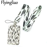 vintage leaves feathers key lanyard car keychain id card pass gym mobile phone badge kids key ring holder jewelry decorations