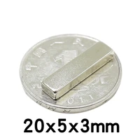 203050pcs 20x5x3mm ndfeb strong rare earth magnet block rectangular magnetic n35 permanent neodymium magnets 2053 mm