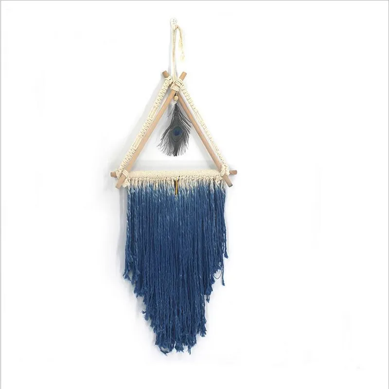 

Nordic Style Handmade Macrame Dream Catcher Boho Handwoven Tassel Cotton Tapestry Wall Hanging For Living Bedroom Art Wall Decor
