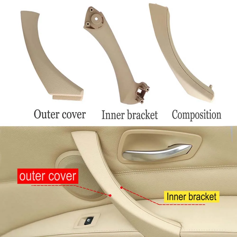 

Left Right Car Interior Handle Inner Door Armrest Panel Pull Trim Cover Beige Black For BMW 3 series E90 E91 328 330 335