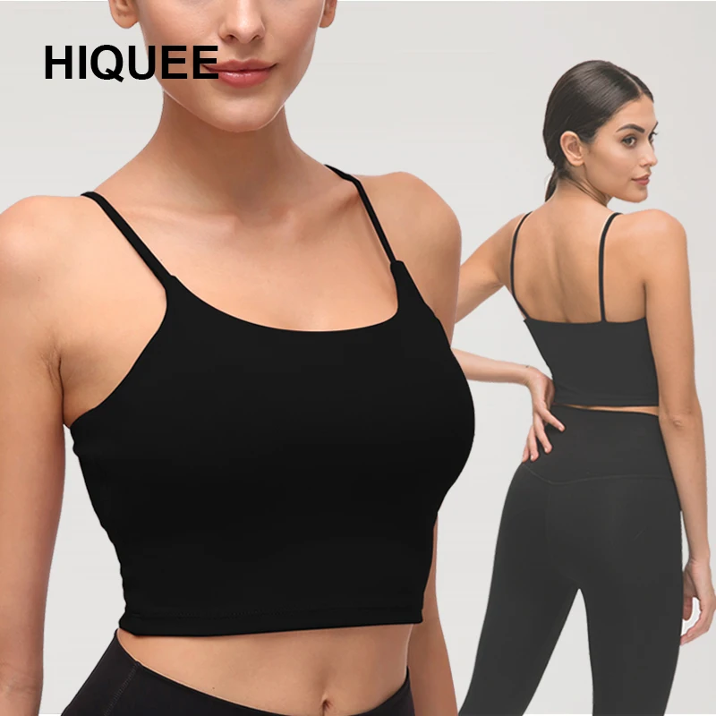 

Майка женская спортивная с чашками пуш-ап, укороченный топ для фитнеса и бега, Мягкий Нейлоновый жилет для воркаута и фитнеса, бесшовное ниж...