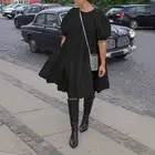 Сарафан VONDA женский с пышными рукавами, модный однотонный свободный вечерние вечерний сарафан с длинным рукавом, одежда для весны