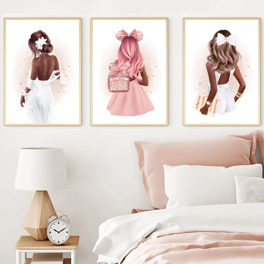 Модные скандинавские плакаты и принты кофе с изображением черной девушки для