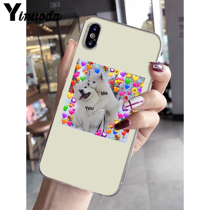 Yinuoda очень милый кот собака мультфильм розовый в форме сердца YOU& ME мягкий чехол для телефона iPhone 8 7 6S Plus 5 5S SE XR X XS MAX 10
