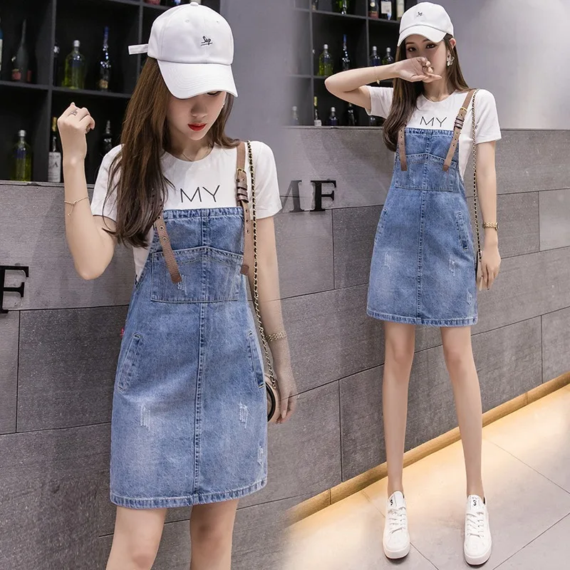 Джинсовое платье на бретелях Новинка лета 2021 темпераментное приталенное футляр