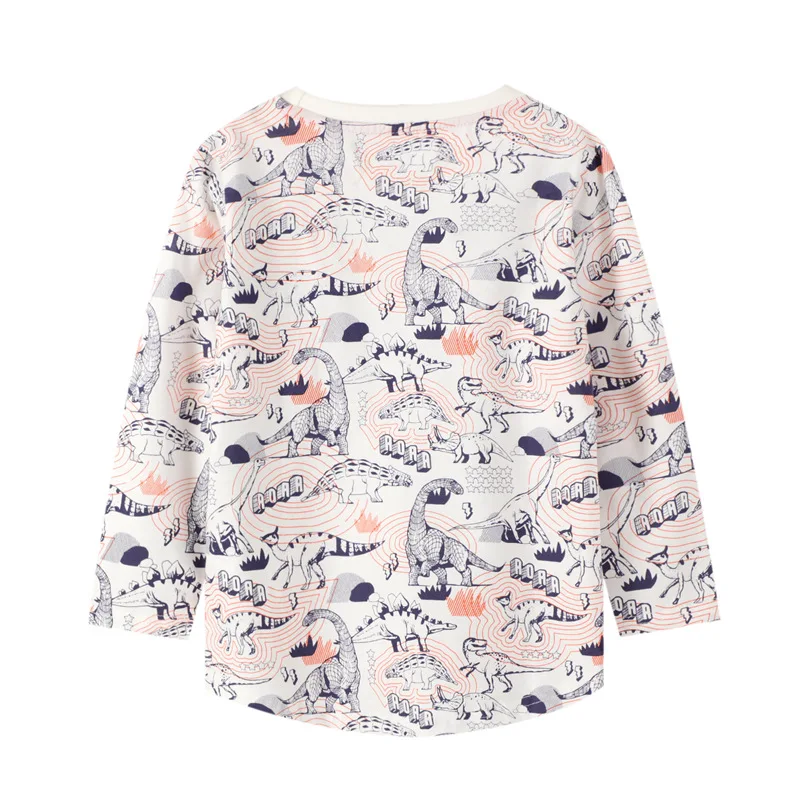 

Dinosaur Print T Shirts Spring Autumn Kids Boys Tops Cotton Long Sleeve Kids Boys T-shirt Fashion Children Clothes