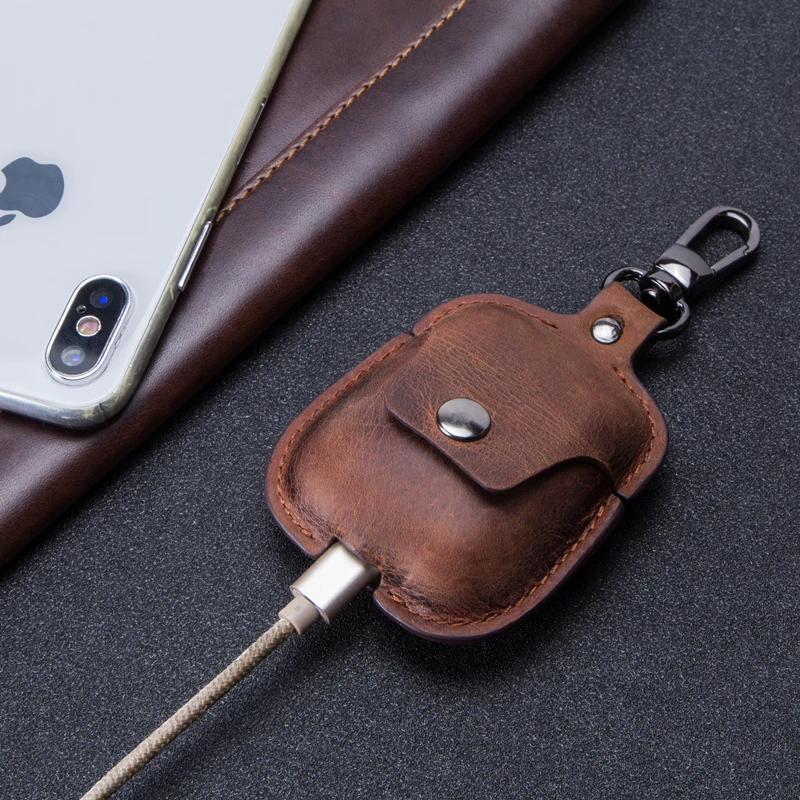 Роскошный чехол из натуральной кожи в стиле ретро для apple airpods 2 Винтажный
