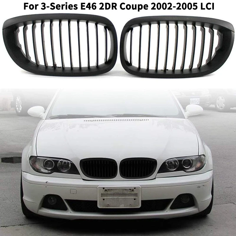 

Матовая Черная передняя Спортивная решетка для радиатора BMW E46 325Ci 330Ci 2003-2006 2-дверная LCI 51137064318 51137064317