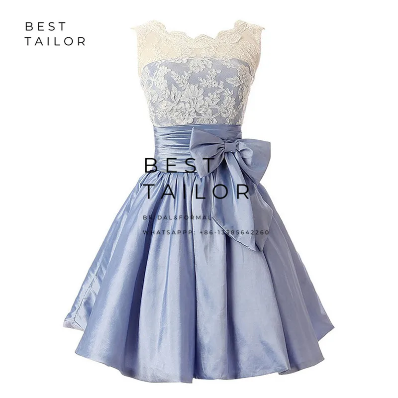 Коктейльные платья для особых случаев винтажные атласные Короткие с бантом