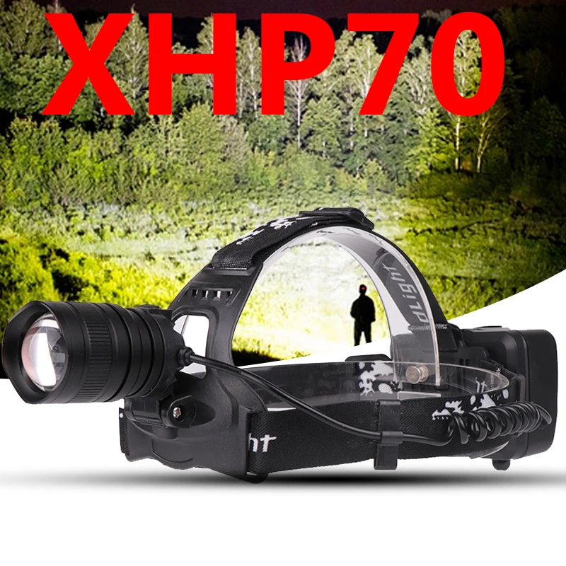 Litwod Z90 2806 светодиодный налобный фонарь Мощный CREE XLamp XHP70 зум-объектив фара 18650 перезаряжаемая батарея головной фонарик лампа факел