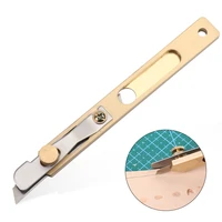 incision cutter knife with brass handle leather edging working knife patchwork fabric splitter for diy leather craft tools