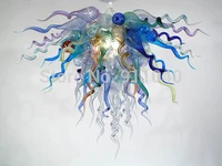 girban free shipping modern led chandelier light pendant lamp crystal murano hand blown glass multicolor ceiling chandelier