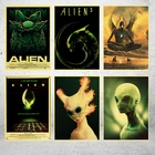 Винтажные постеры с изображением инопланетянина из классических фильмов для домабарагостиной, высококачественный постер из крафт-бумаги, наклейка на стену