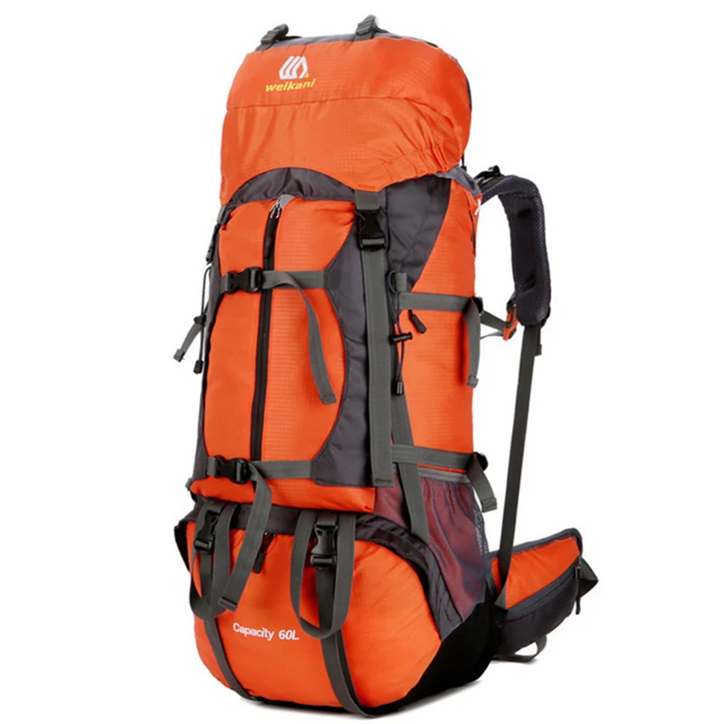 

60L Outdoor Climbing Backpack Rain Cover Rucksack Waterproof Mountain Turistik Top Hiking Backpacks Waterproof Packable Backpack